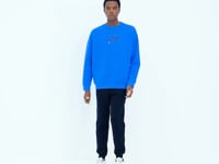 Navy Blue Laced Striped Detailed Relax Fit Men's Tracksuit Bottom - 82106