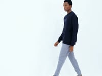 Navy Blue O Collar Printed Detailed Relax Fit Men's Sweatshirt - 88284