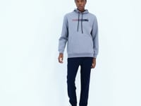 Grey Melange Hooded Laced Print Detailed Relax Fit Men's Sweatshirt - 88287