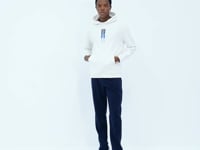 Ecru Hooded Embroidered Relaxed Fit Men's Sweatshirt - 88291