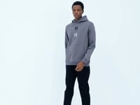 Dark Grey Embroidered Hooded Detailed Relax Fit Men's Sweatshirt - 88291