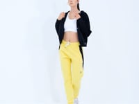 Yellow Laced Striped Detailed Relax Fit Women's Tracksuit Bottom - 94645