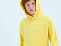 Yellow Hooded Basic Boys' Sweatshirt - 11181