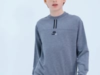 Grey Melange Round Neck Boys' Sweatshirt - 11178
