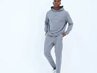Kelvin Grey Black Kelvin Basic Men's Tracksuit Set - 85230