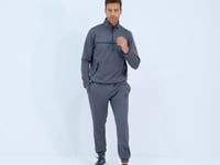 Dark Grey Stand Collar Men's Tracksuit Set - 85215