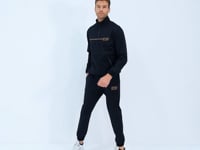 Black Stand Collar Men's Tracksuit Set - 85215