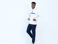 Indigo Laced Front Stitch Detailed Standard Fit Men's Tracksuit Bottom - 84994
