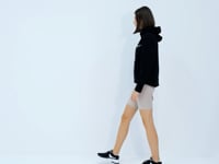 Black Hooded Zippered Women's Sweatshirt - 97277