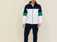 Indigo Stand Collar Color Transition Fleece-Lined Men's Tracksuit Set - 85186