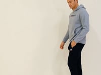 Pierced Gray Melange Hooded Men's Sweatshirt - 88132
