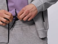 Grey Melange Textured Surface Standard Fit Embroidered Men's Tracksuit Set - 85248