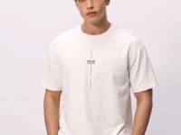 Ecru Thick Cotton Soft Textured Oversize Fit Printed Men's T-Shirt - 88373
