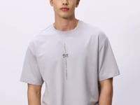 Stone Cotton Thick Soft Textured Oversize Fit Printed Men's T-Shirt - 88373
