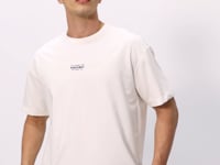 Ecru Cotton Thick Soft Textured Oversize Fit Printed Men's T-Shirt - 88374