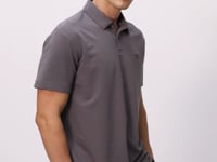 Dark Grey Cotton Thick Soft Textured Polo Collar Oversize Fit Basic Men's T-Shirt - 88381