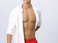 Red Fast-Drying Standard Fit Men's Swim Shorts - 81237