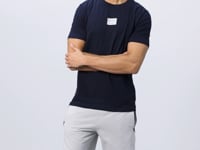 Navy - Stone Cotton Soft Textured Standard Fit Printed Men's Shorts Set - 85243