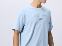 Light Blue Cotton Thick Soft Textured Oversize Fit Printed Men's T-Shirt - 88328