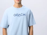 Light Blue Cotton Thick Soft Textured Oversize Fit Printed Men's T-Shirt - 88329