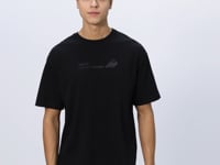 Black Cotton Thick Soft Textured Oversize Fit Printed Men's T-Shirt - 88330