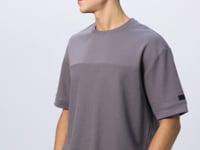 Dark Grey Cotton Thick Textured Surface Oversize Fit Basic Men's T-Shirt - 88340
