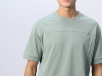 Light Green Cotton Thick Soft Textured Oversize Fit Basic Men's T-Shirt - 88349