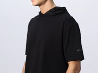 Black Cotton Thick Soft Textured Oversize Fit Basic Men's T-Shirt - 88352