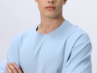 Light Blue Cotton Thick Soft Textured Oversize Fit Printed Men's T-Shirt - 88322