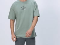 Light Green Cotton Thick Soft Textured Oversize Fit Printed Men's T-Shirt - 88325