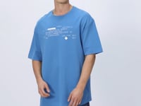 Petrol Blue Cotton Thick Soft Textured Oversize Fit Printed Men's T-Shirt - 88326