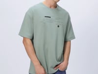Light Green Cotton Thick Soft Textured Oversize Fit Printed Men's T-Shirt - 88326
