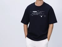 Navy Blue Cotton Thick Soft Textured Oversize Fit Printed Men's T-Shirt - 88326