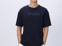 Navy Blue Cotton Thick Soft Textured Oversize Fit Printed Men's T-Shirt - 88329