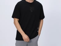 Black Cotton Thick Soft Textured Oversize Fit Printed Men's T-Shirt - 88333