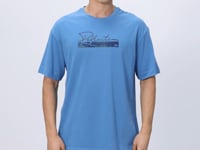 Petrol Blue Cotton Thick Soft Textured Oversize Fit Printed Men's T-Shirt - 88334