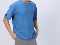 Petrol Blue Cotton Thick Textured Surface Oversize Fit Basic Men's T-Shirt - 88339