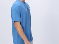 Petrol Blue Cotton Thick Soft Textured Oversize Fit Printed Men's T-Shirt - 88350