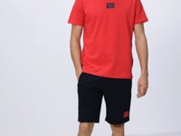 Fiesta - Navy Blue Cotton Soft Textured Standard Fit Printed Men's Shorts Set - 85243