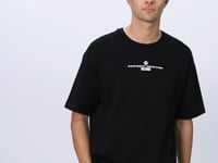 Black - White Cotton Thick Soft Textured Oversize Fit Printed Men's T-Shirt - 88321