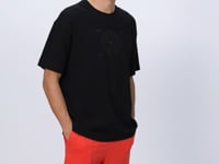 Black Cotton Thick Soft Textured Oversize Fit Printed Men's T-Shirt - 88324