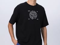 Black - White Cotton Thick Soft Textured Oversize Fit Printed Men's T-Shirt - 88324