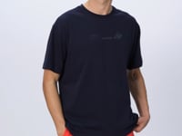 Navy Blue Cotton Thick Soft Textured Oversize Fit Printed Men's T-Shirt - 88330