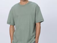 Black Cotton Thick Textured Surface Oversize Fit Basic Men's T-Shirt - 88339