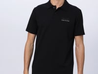 Black Cotton Thick Soft Textured Standard Fit Printed Polo Collar Men's T-Shirt - 88346