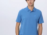 Petrol Blue Cotton Thick Soft Textured Standard Fit Basic Polo Collar Men's T-Shirt - 88348