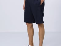 Navy Blue Cotton Thick Soft Textured Comfort Fit Printed Men's Shorts - 81265