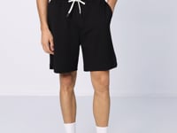 Black Cotton Thick Soft Textured Comfort Fit Basic Men's Shorts - 81274