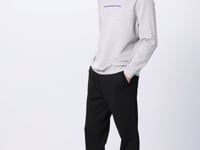 Grey Melange- Black Cotton Thick Soft Textured Comfort Fit Printed Men's Tracksuit Set - 85239