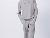 Grey Melange Cotton Thick Soft Textured Comfort Fit Printed Men's Tracksuit Set - 85239